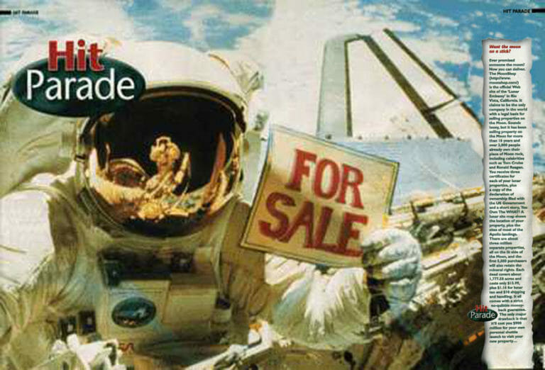 Hit Parade Article Buy Land on Moon