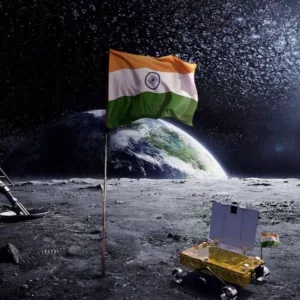 India Flag on the Moon with Chandrayaan-3